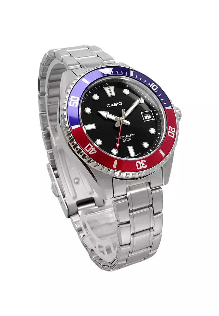 Men's Analog Watch MDV-10D-1A3 Silver Stainless Steel Strap