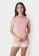 Penshoppe pink Relaxed Fit T-shirt with Flock Print Branding E6BC0AA1CC060CGS_1