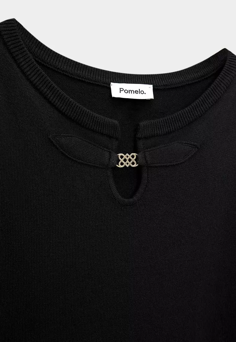 Keyhole Knit Dress - Black