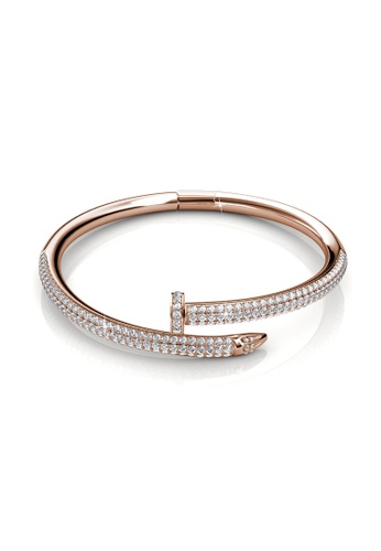 Her Jewellery gold ON SALES - Her Jewellery Nail Bangle (Rose Gold) with Premium Grade Crystals from Austria HE581AC0RBP4MY_1