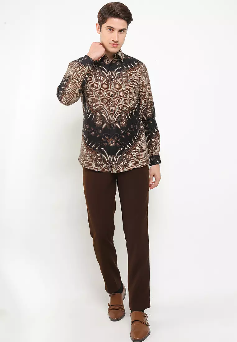 Abhicandra Kemeja Batik Exclusive Premium Pria Casual Modern Lengan Panjang