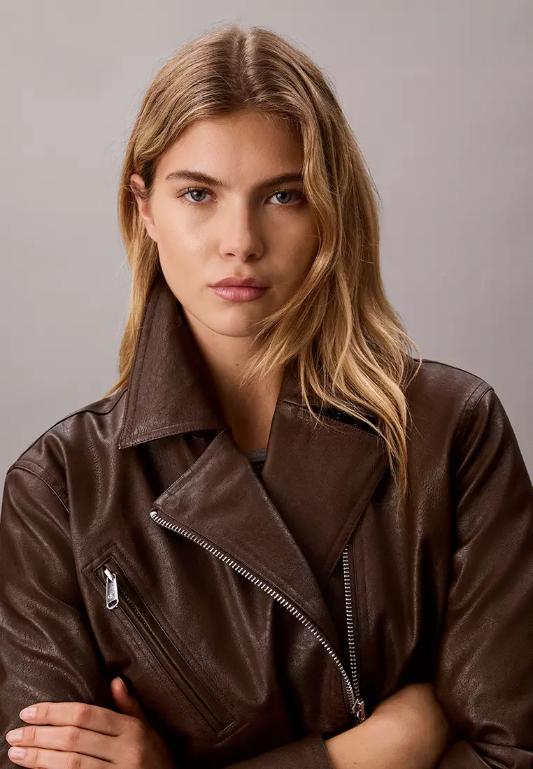 Faux Leather Moto Jacket - Calvin Klein Jeans