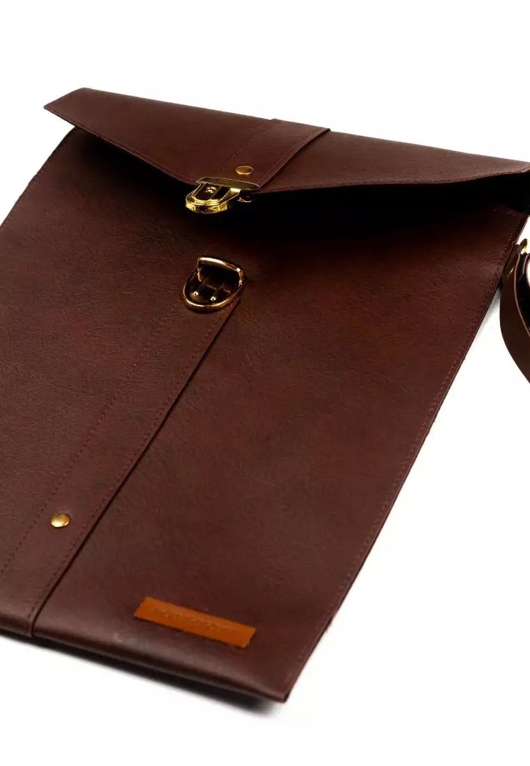 Houseofcuff Clutch Pria Tas Tangan Unisex Cokelat Muda Model Kancing