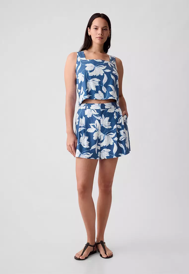 365 High Rise Linen-Blend Shorts