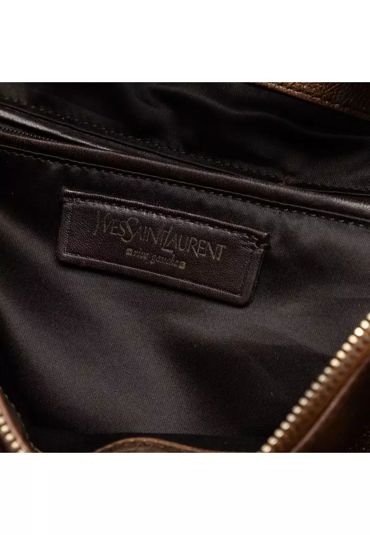 Pre-Loved Saint Laurent Metallic Calfskin Muse Satchel