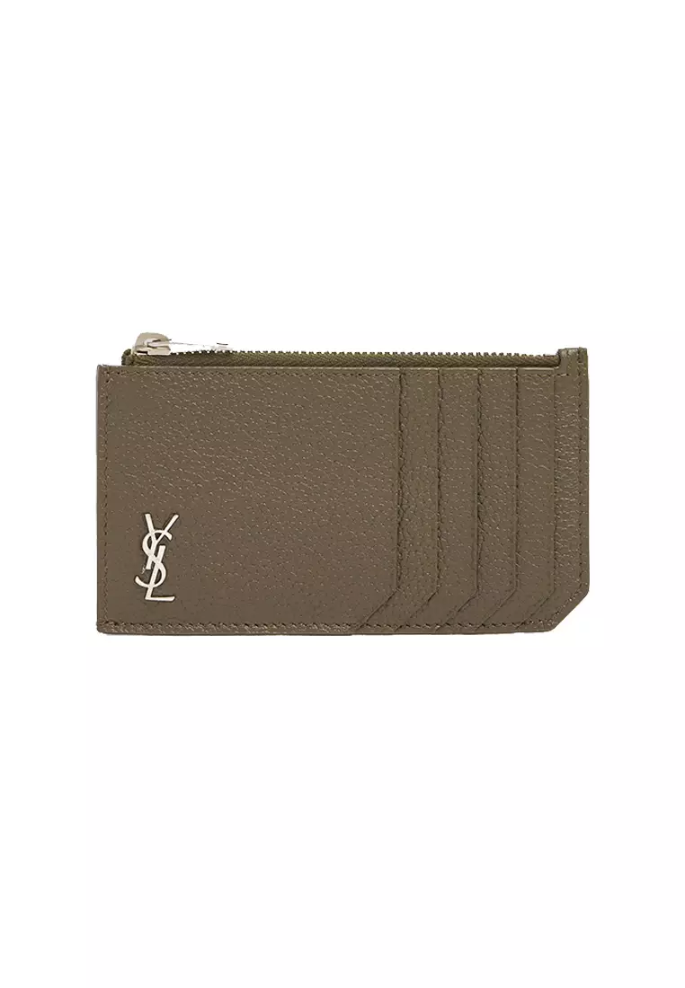 Saint Laurent Ysl Monogram Tiny Zip Card Case Wallet