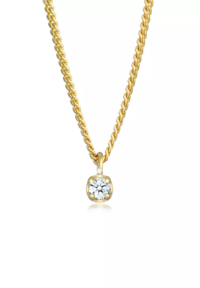 Gold best sale solitaire pendant