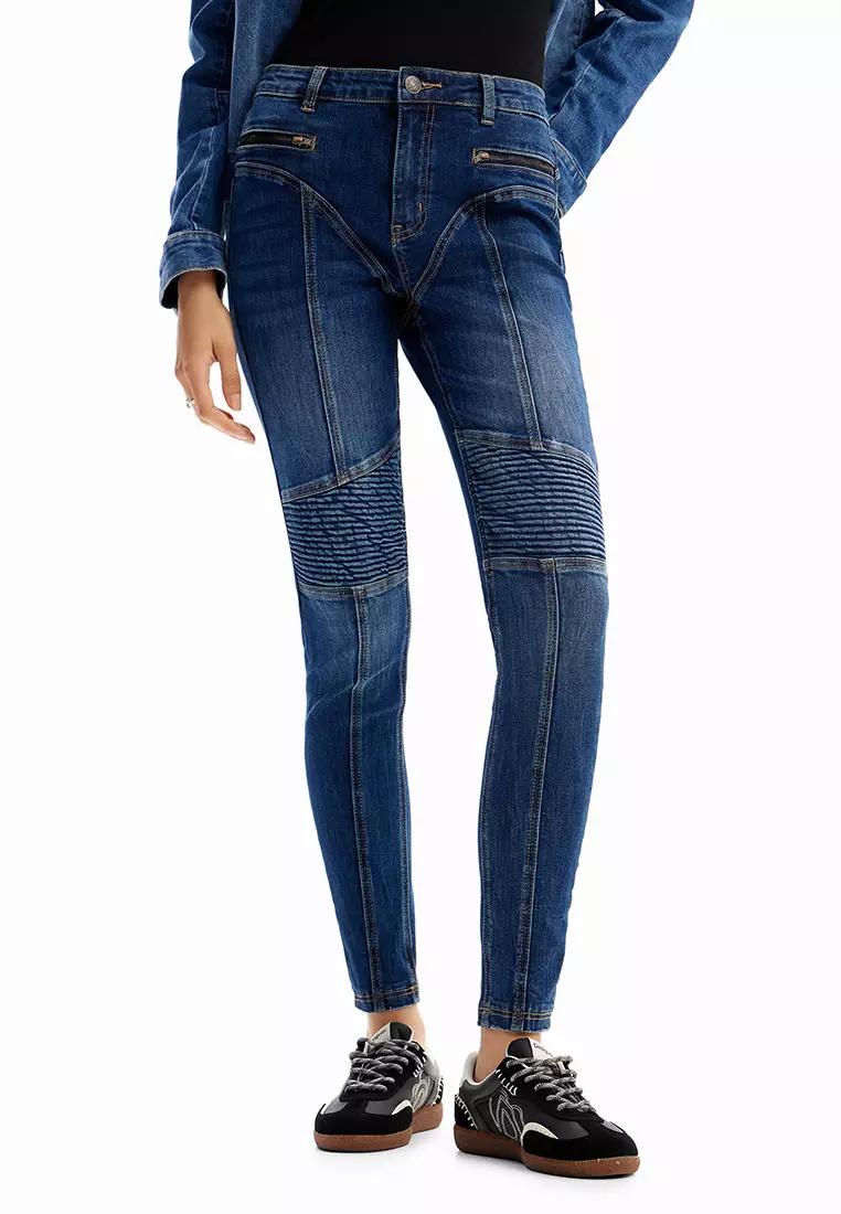 Desigual Woman Slim biker jeans.