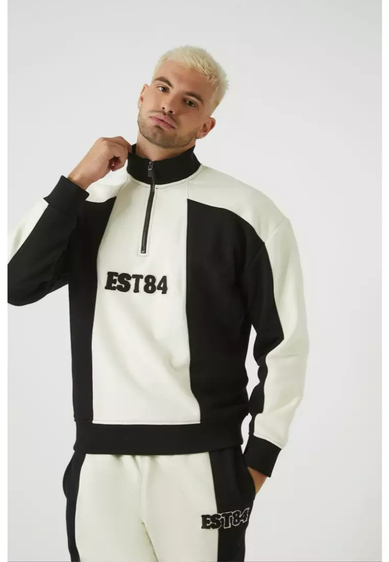 Buy FOREVER 21 Colorblock EST84 Graphic Pullover 2024 Online