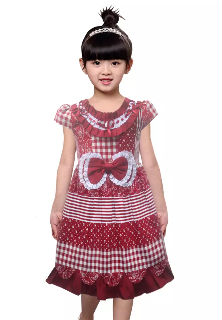 Two Mix Dress Anak Bahan Katun Batik Fashion Y861 Usia 1-7 Tahun