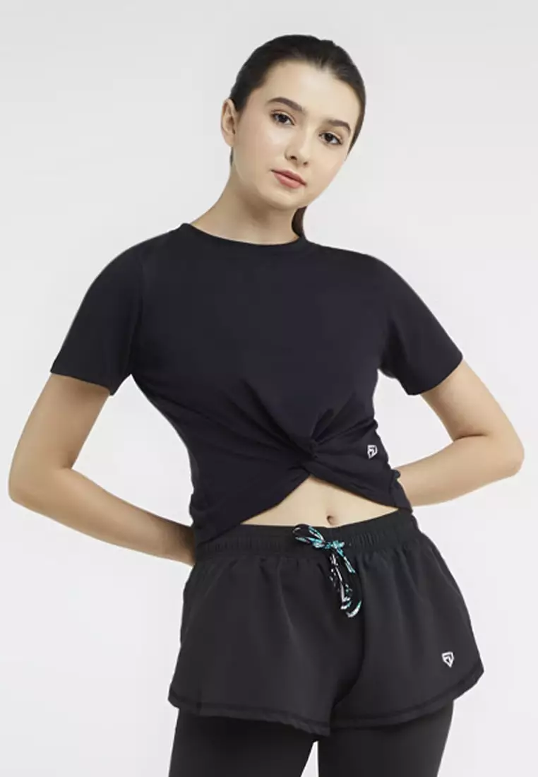 Fitwear - Alleta Twist Croptop - Black