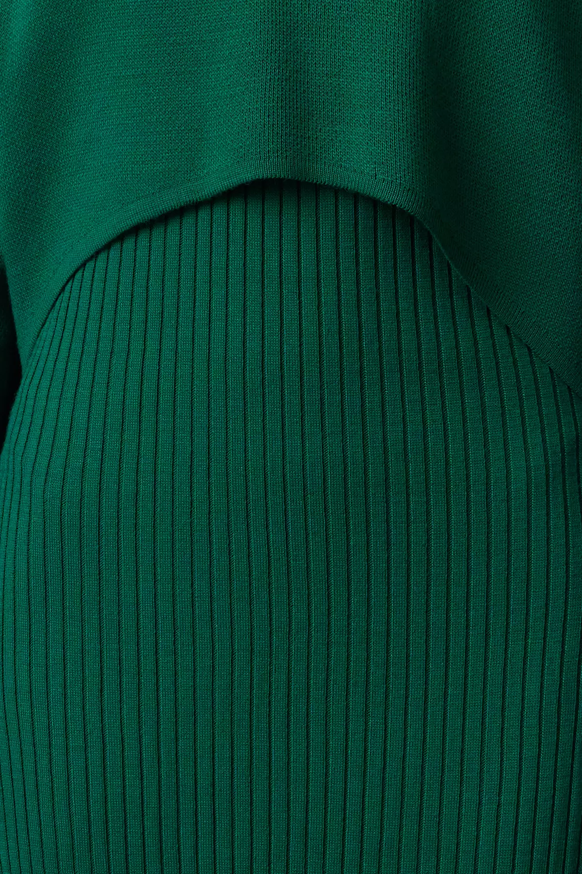 Green Midi Knitted Sweater-Dress Set TWOAW25EL00060