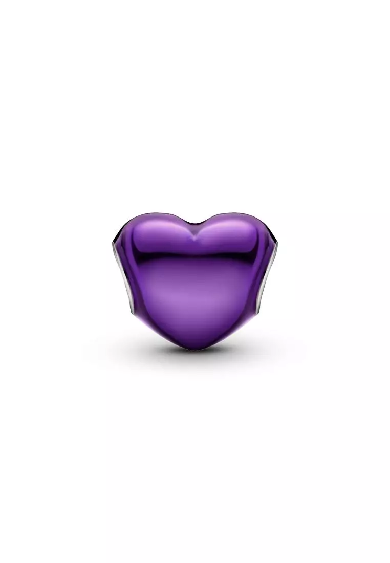 Metallic Purple Heart Charm