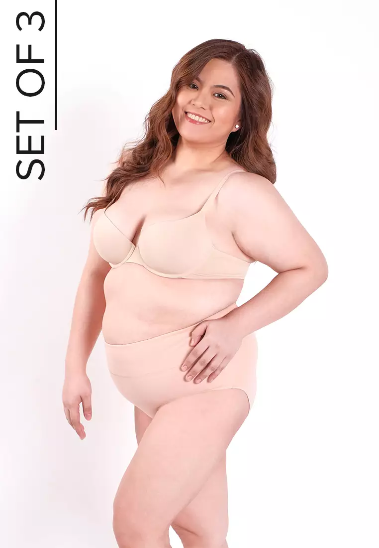 Buy Jellyfit 3 Pack High Waist Tummy Control Panties Belly Bikini Skin 2024  Online