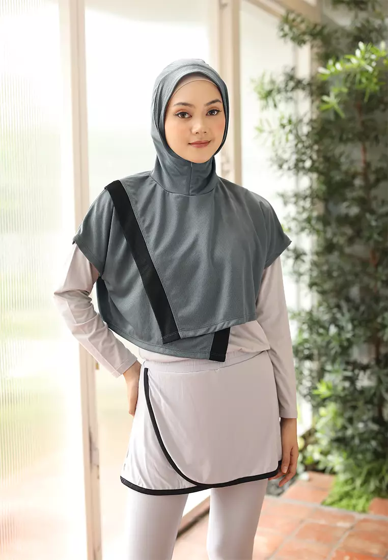 Zelena - Iona Vest Hijab | Rompi Hijab Olahraga Wanita Tenis Padel - Dark Grey