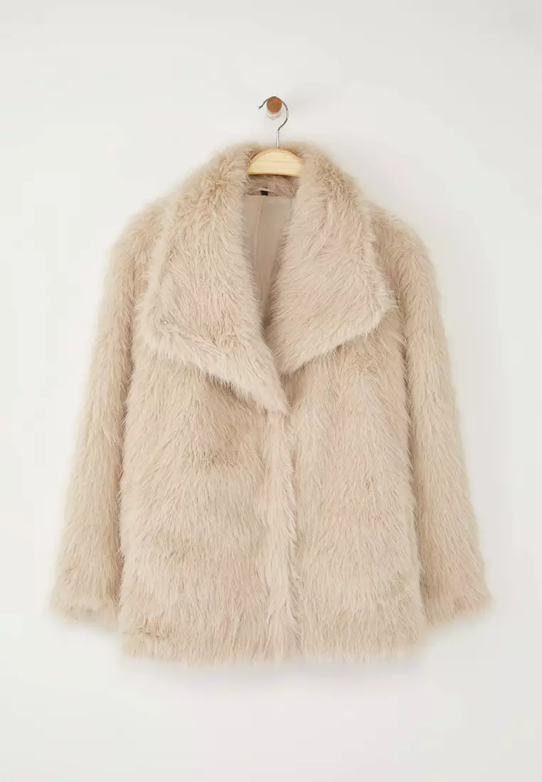 Plus Size Faux Fur Coat