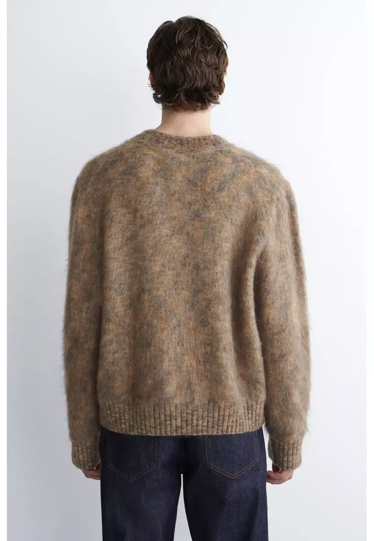 SPACE-DYED MOHAIR-BLEND CREW-NECK JUMPER