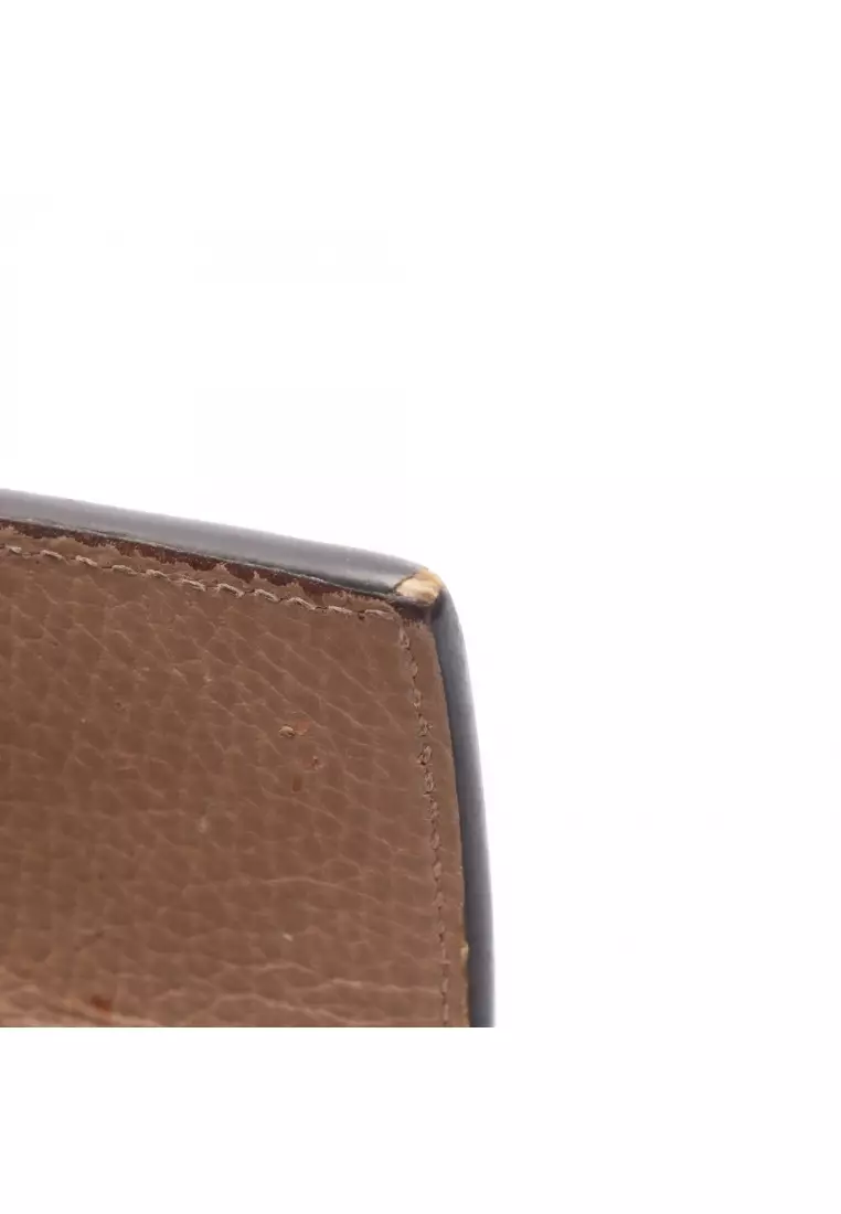 Pre-Loved Gucci petite marmont continental wallet Bi-fold Long Wallet PVC leather pink beige beige Dark brown