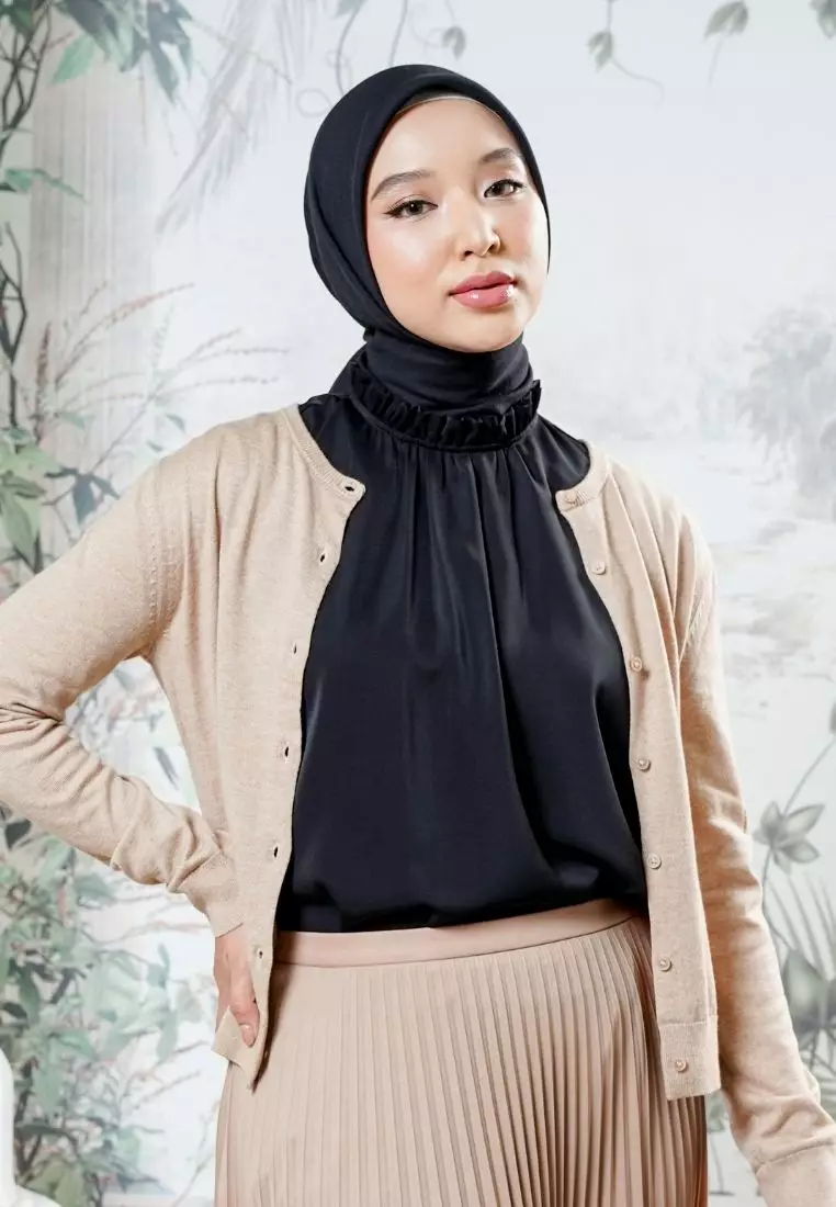 CELY Blouse Sleeveless Black - Atasan Wanita Wudhu Friendly - Bahan Soft Polyester