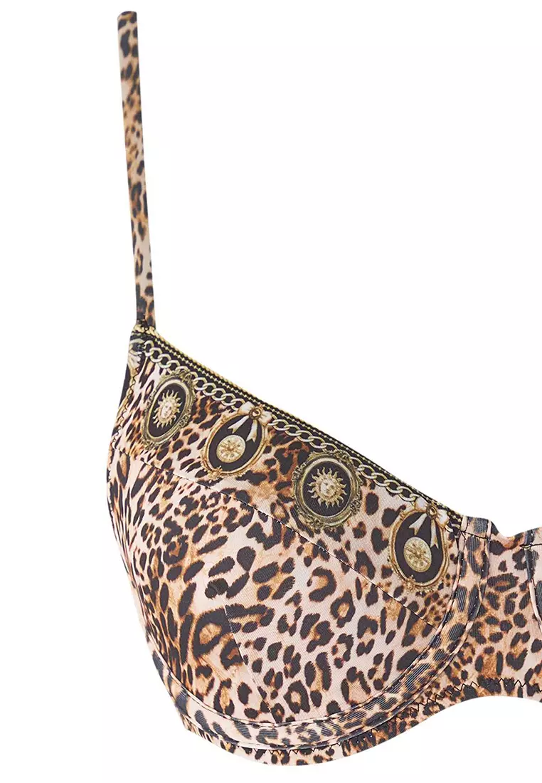 Leopard Patterned Mix Balconette High Waist Regular Bikini Set TBESS25BT00142