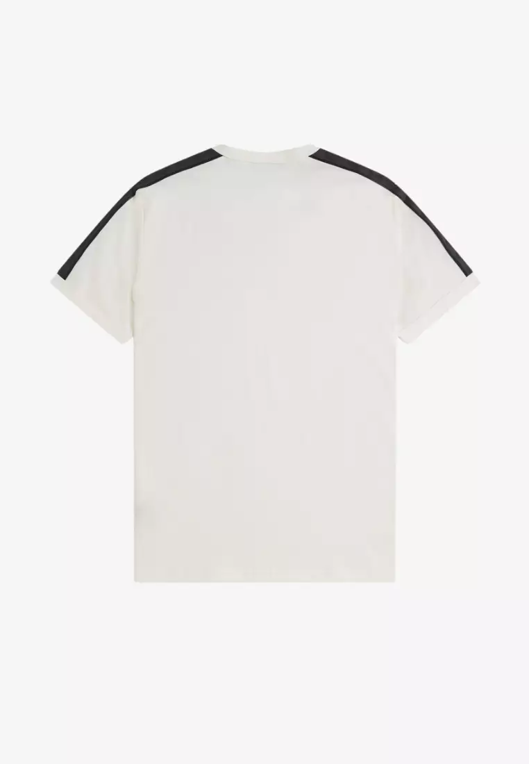 Fred Perry M4613 Contrast Tape Ringer T-Shirt (Light Ecru / Anchor Grey)