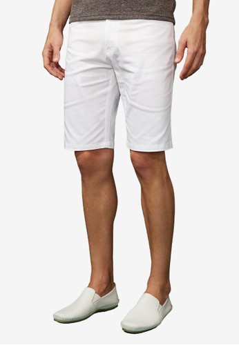 質感型男。基本休閒彈性短褲-0esprit門市2308-白色, 服飾, 短褲