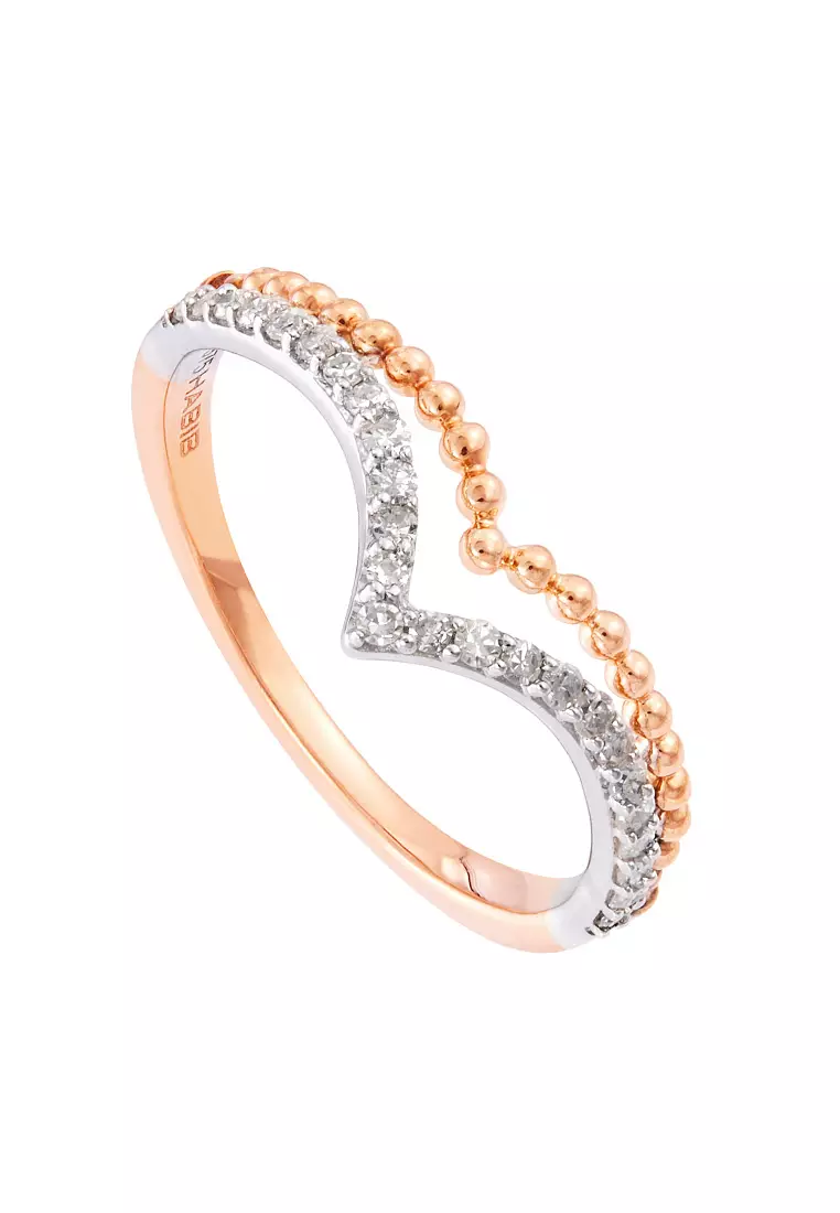 HABIB Tiara White and Rose Diamond Ring