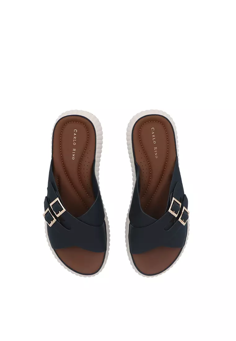 Black Flexi Cloud Buckled Sandals