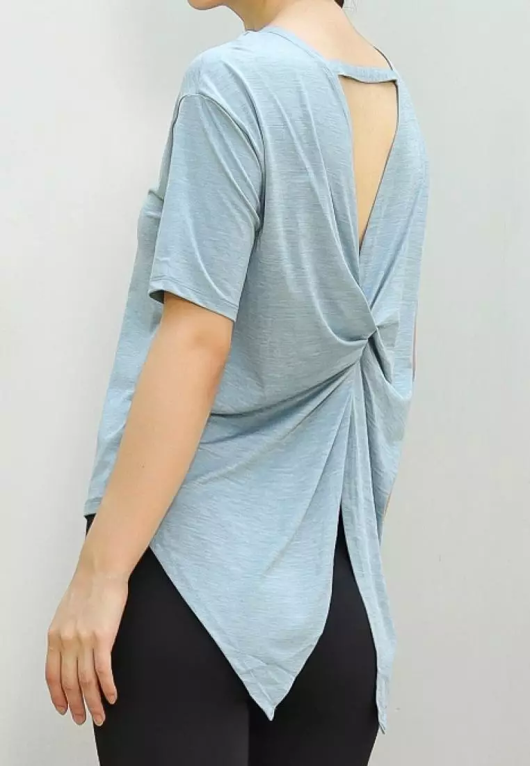 Fitwear - Kaos Olahraga Wanita FITWEAR DRYFIT OVERSIZE BETTY BACK TWIST TIE S/S - QUEEN BLUE