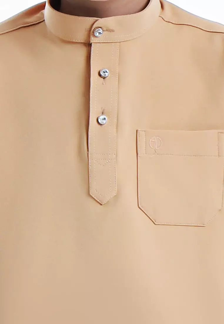 Alain Delon Baju Melayu Cekak Musang Budak - 19026501-80Latte