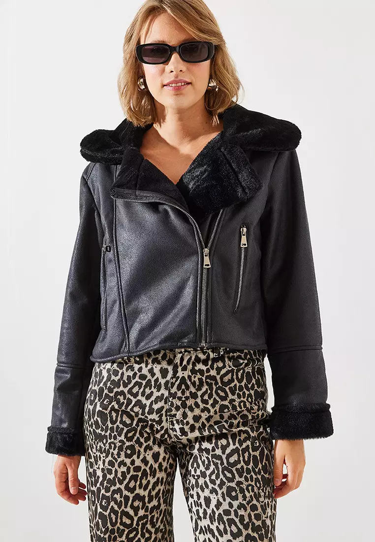 Women's Fur Laminated Leather Coat 2243 60101006