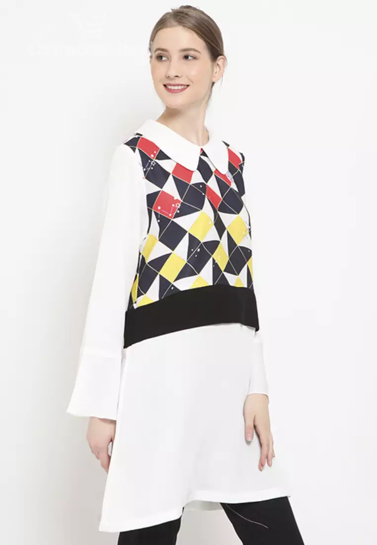 Doraemon Geometric With Vest Pattern Shirt Red