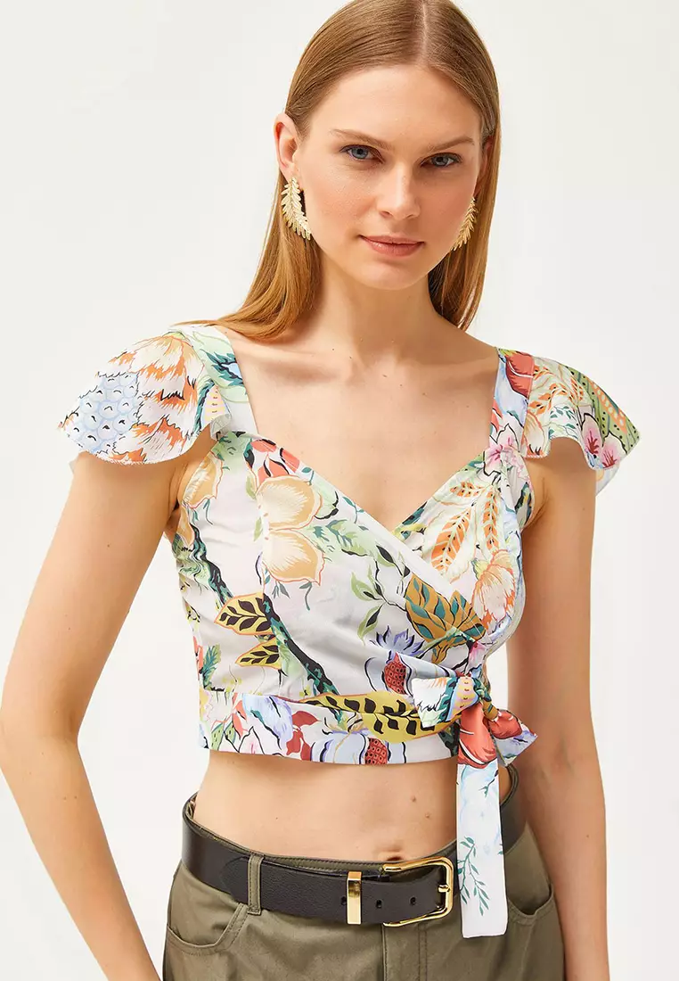 Floral Blouse with Tie Detail