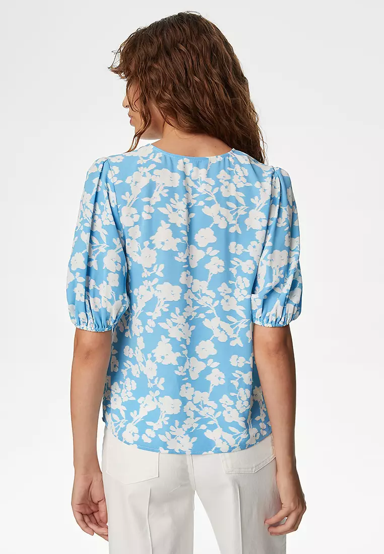 Floral V-Neck Blouse
