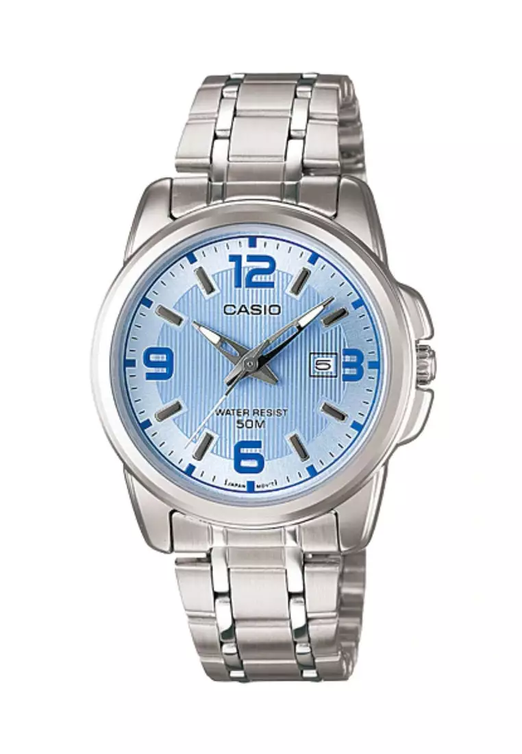 Casio watch hot sale blue face