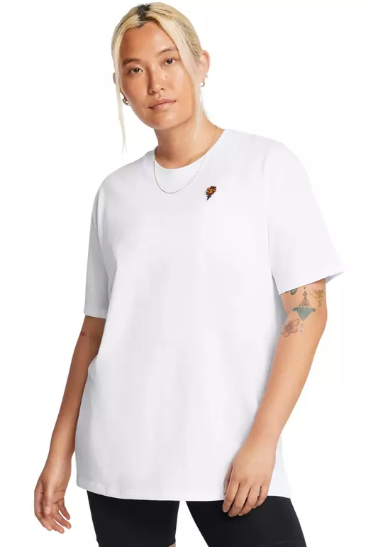 Heavyweight Oversized Flower Embroidered Short Sleeve T-Shirt