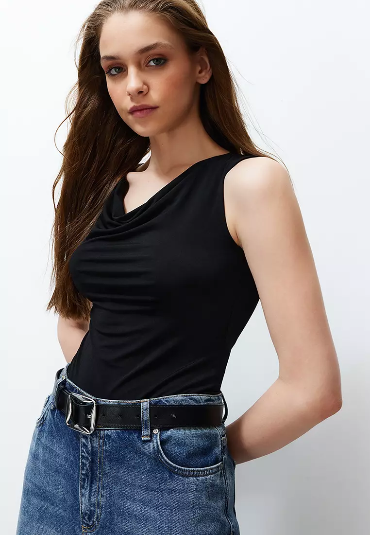 Fitted Cowl Neck Bodysuit