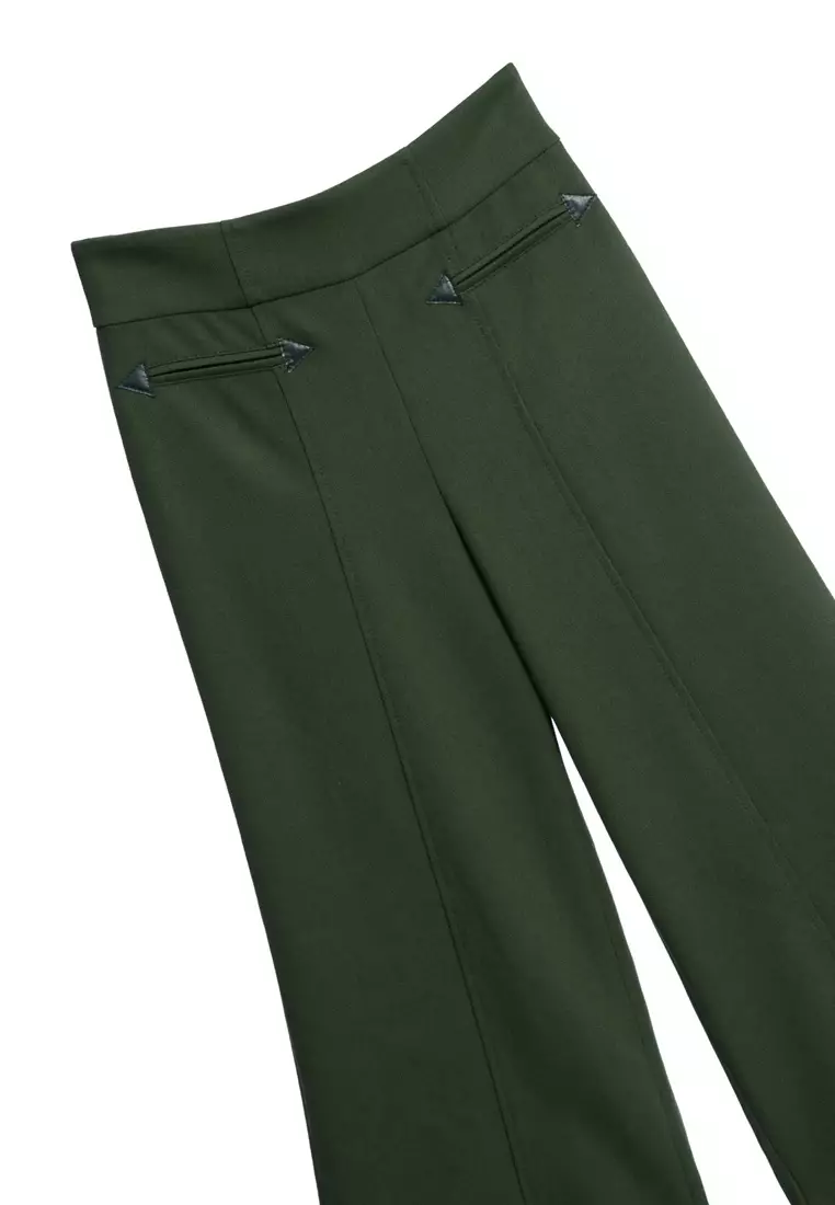 Basic Green Wide Leg Pants