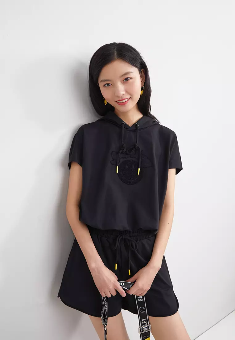 Short Sleeve Cropped Hoodie