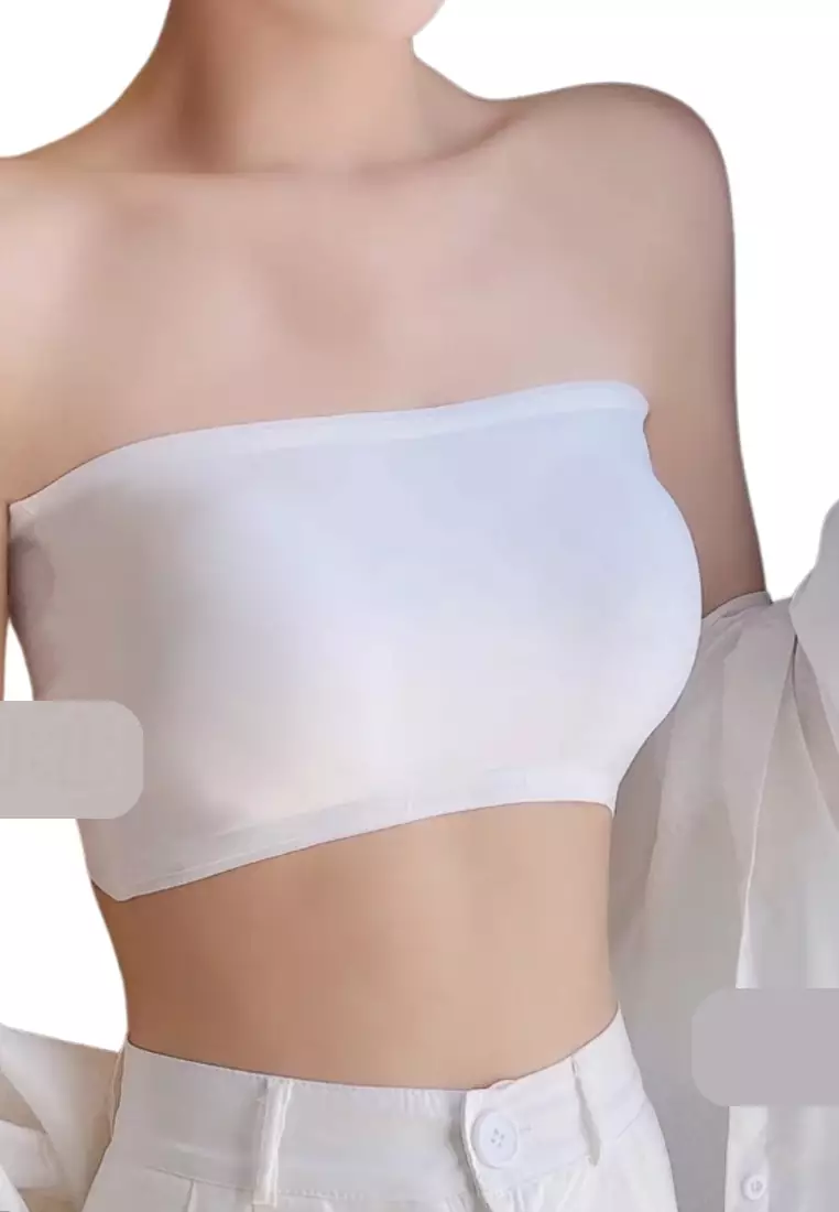 Premium Agnes Ice Silk Bralette Inner Top Tube Top in White – Kiss