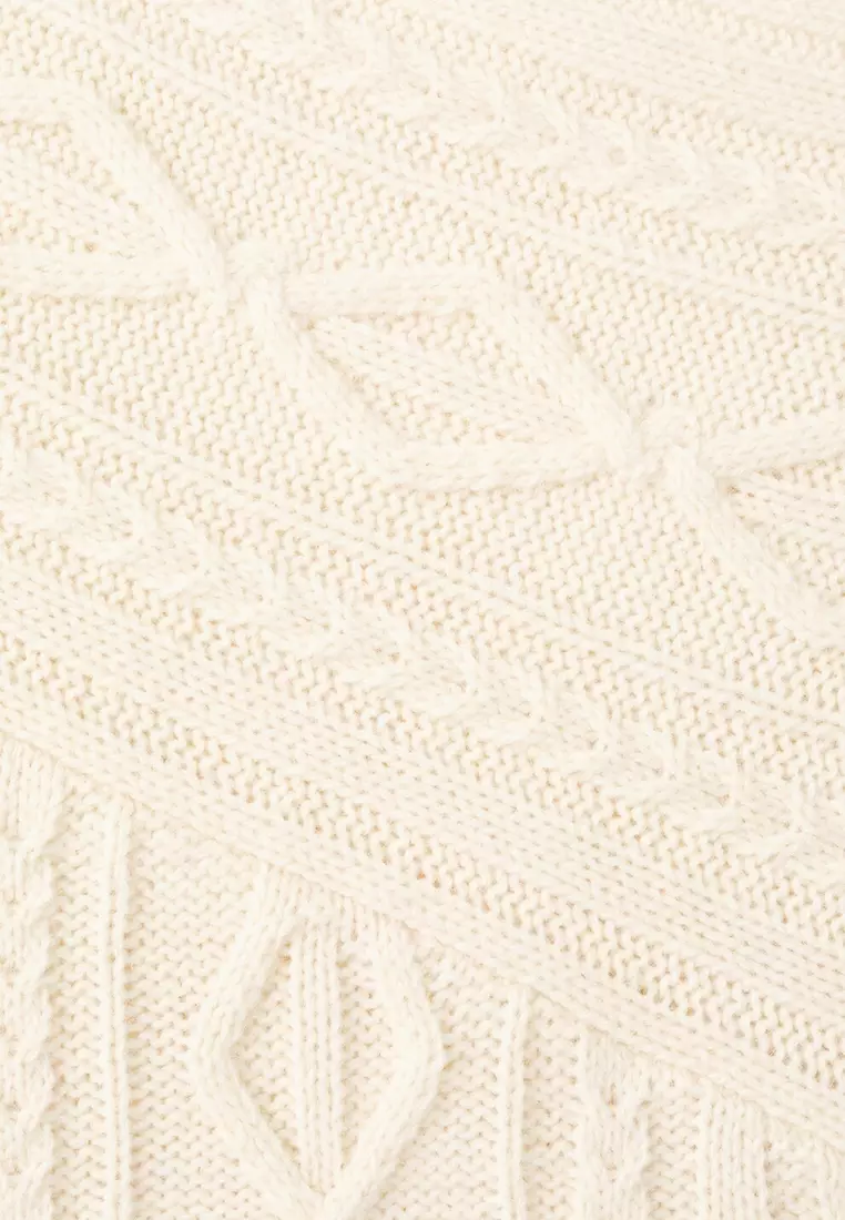 Braided Wool-Blend Sweater