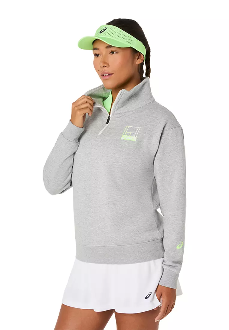 Asics Women Court Core Graphic Half Zip Sweatshirt-2042A416.020
