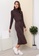 ONLY brown and purple Shelly Long Sleeves Knit Dress C4732AAC65F99EGS_3