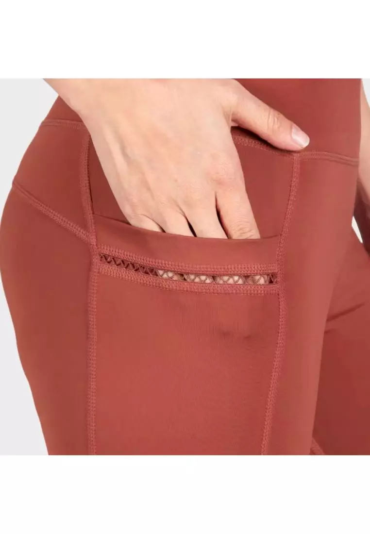 Fitwear - Legging / Celana Pendek Olahraga LESLEY POCKET - BRICK POCKET WEB