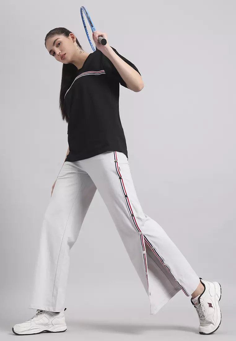 Celana Panjang Wanita Elevate Luxe Wide-Leg Performance Abu-abu