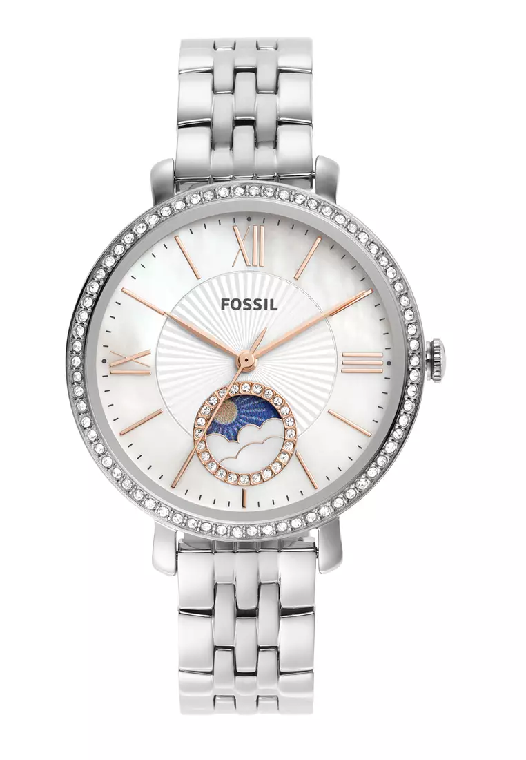 Fossil women's jacqueline stainless steel dress hotsell quartz watch