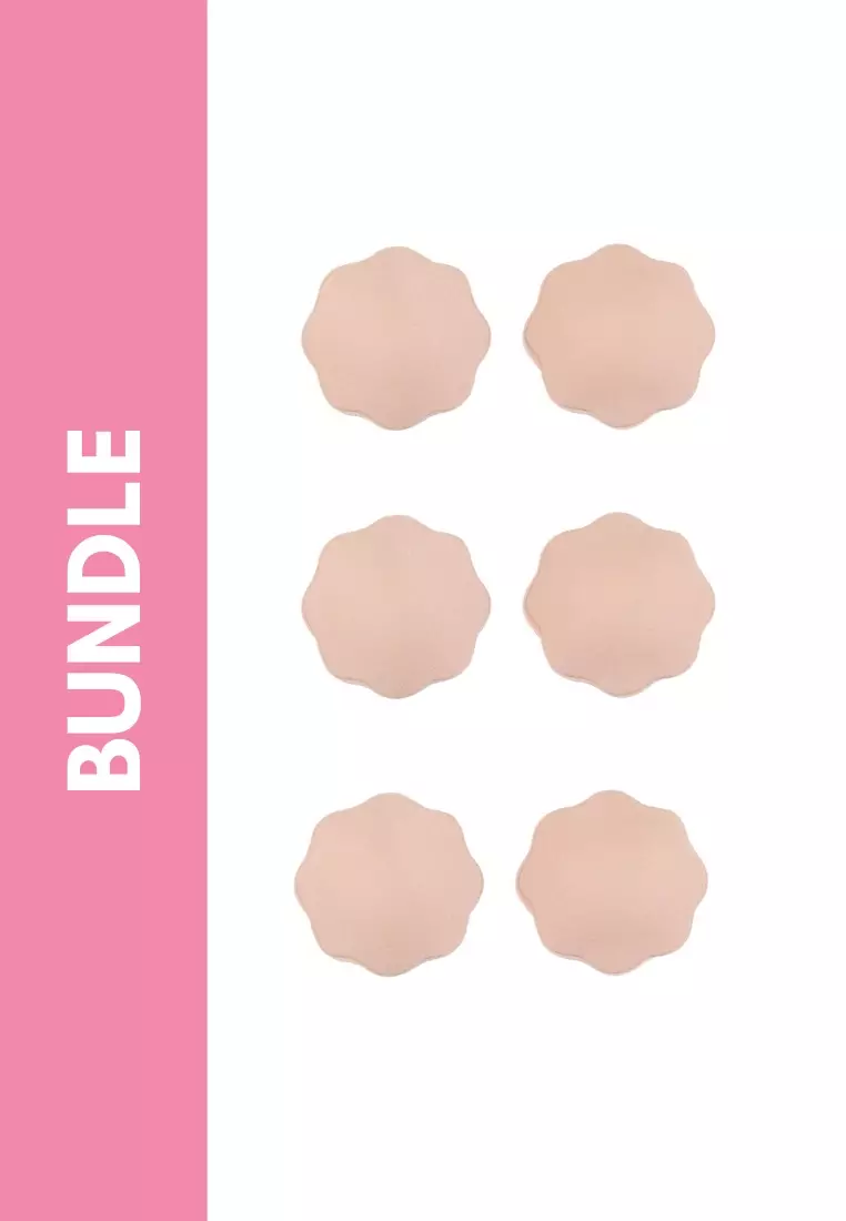 PINK N' PROPER Ultimate Silicone Reusable Stick On Fabric Nipple Cover  Bundle Pack in Skin (Flower) (3 Pack) 2024, Buy PINK N' PROPER Online