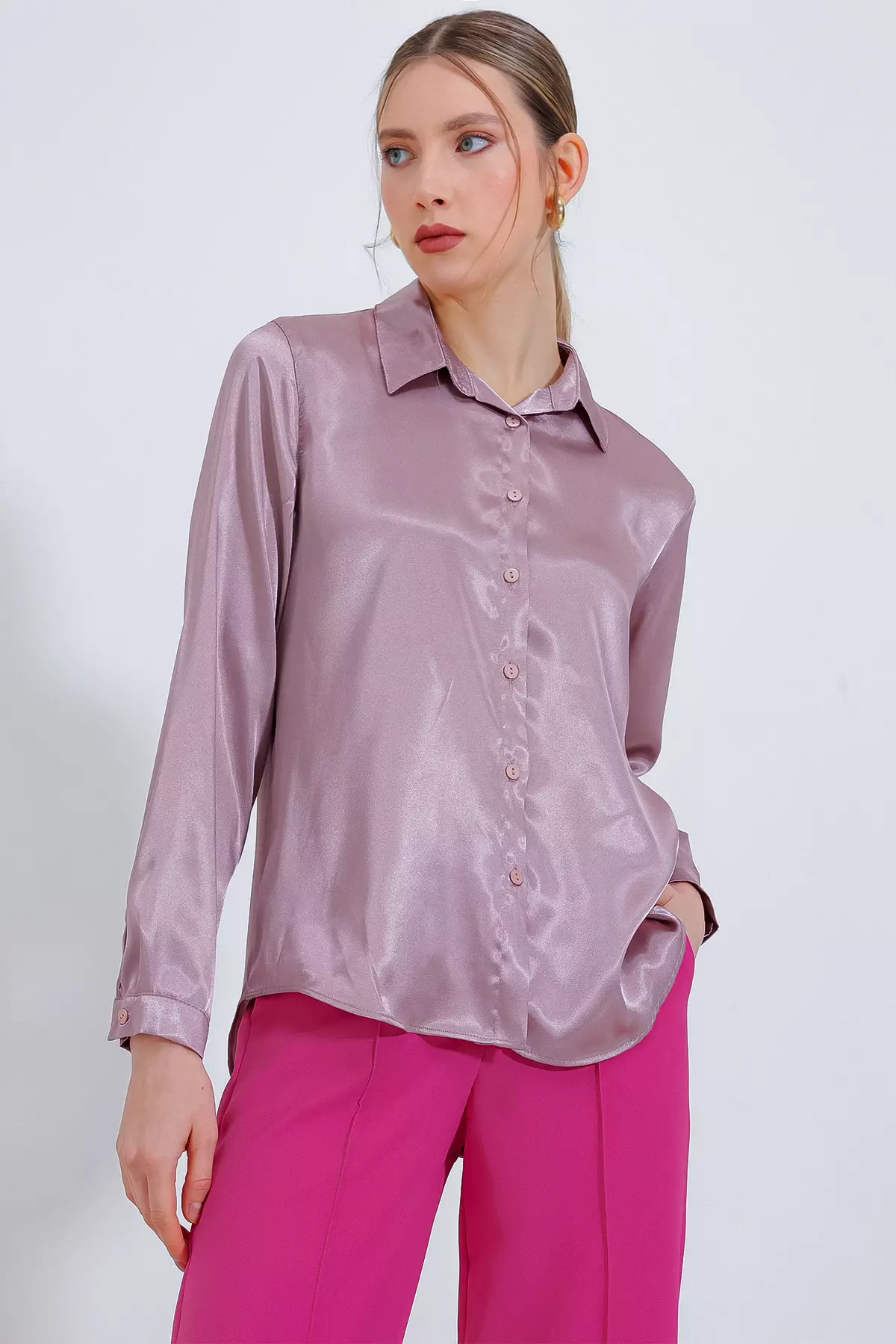 Lightly Flowy Satin Shirt