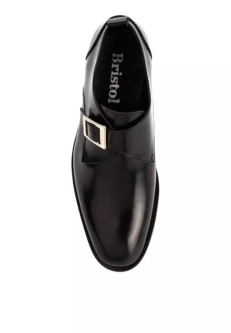 Fritz Black Single Monk Strap Shoes