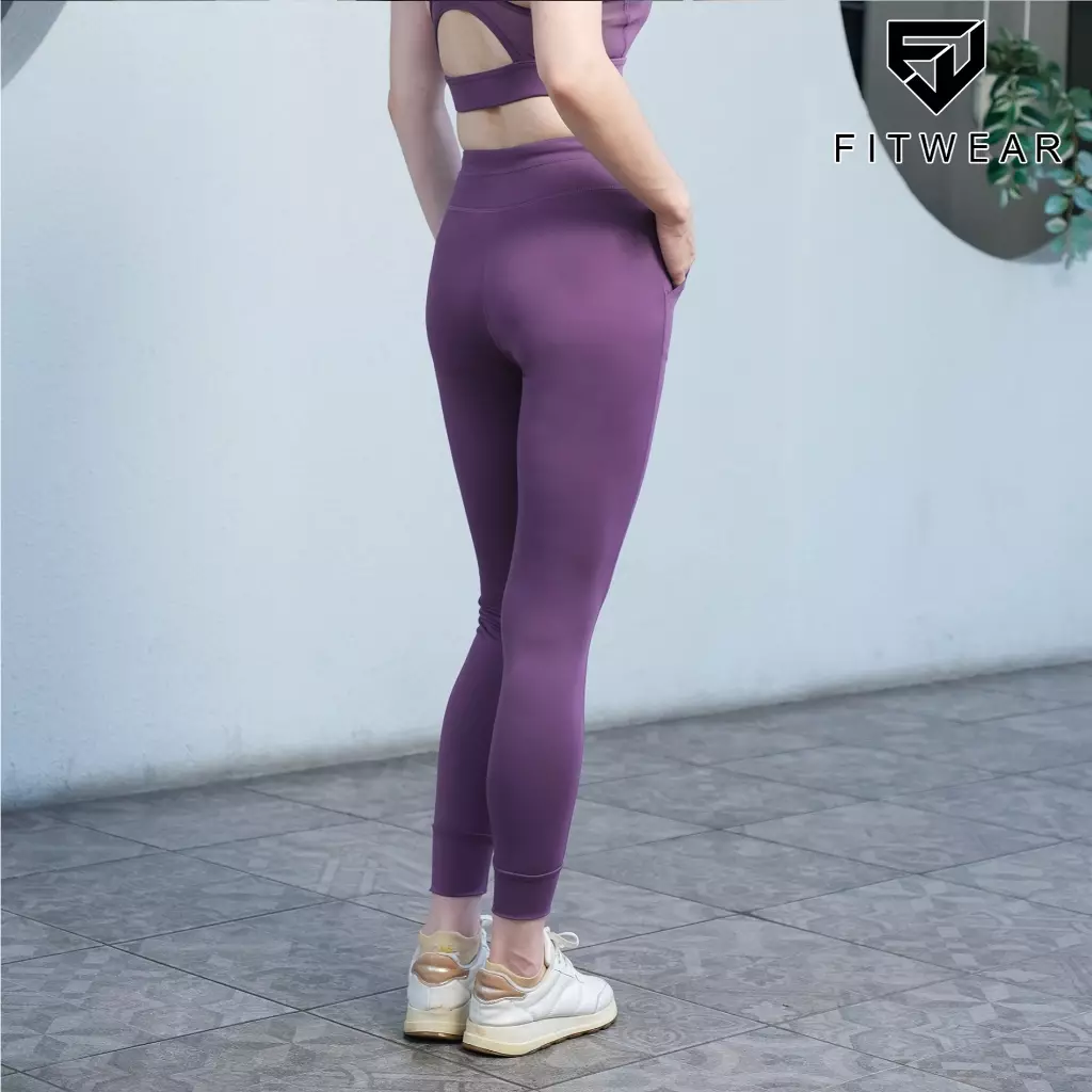 Fitwear Legging Jogger Big Size Olahraga Wanita MARTHA TIE POCKET - AMETHYST
